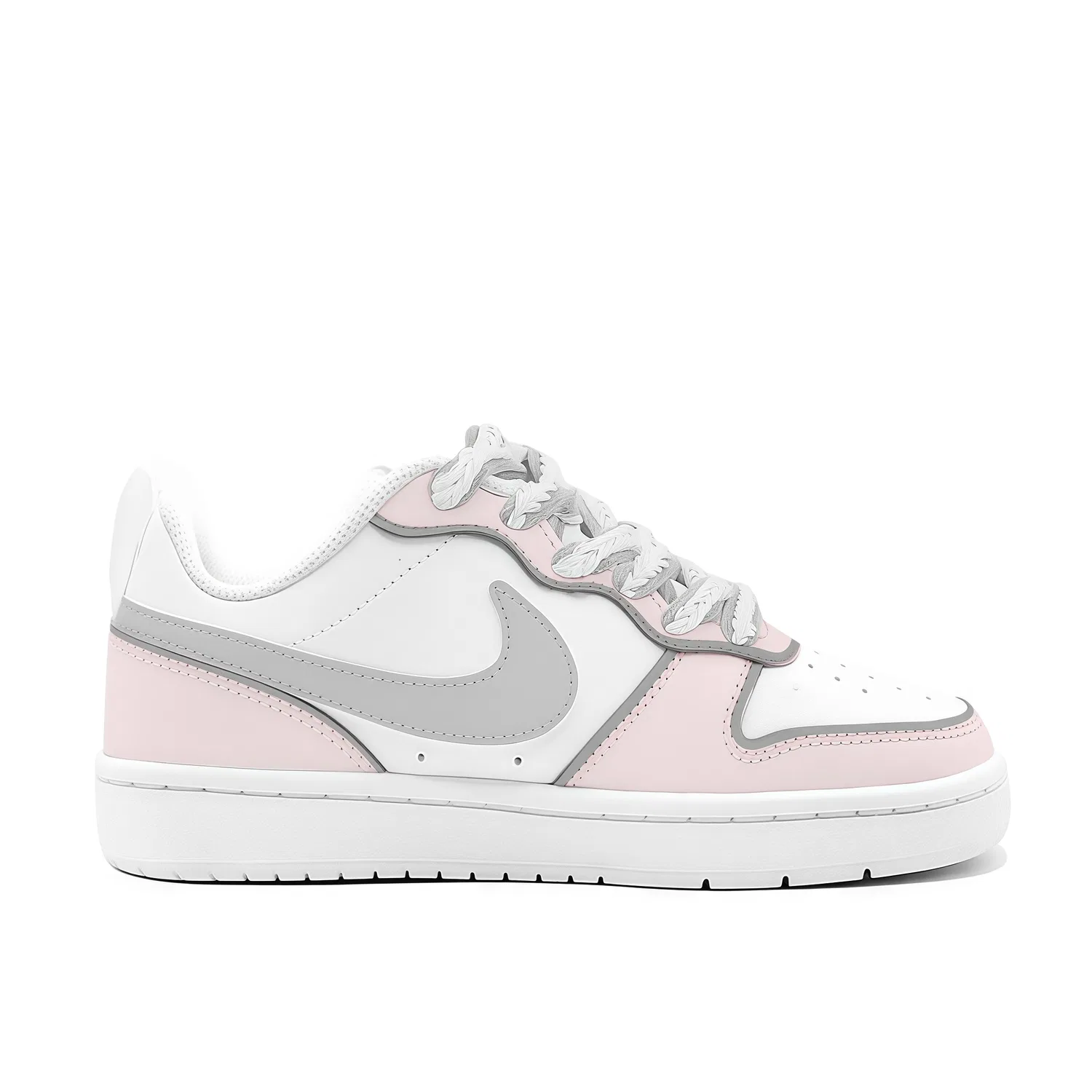 Детские кеды для скейтбординга с принтом Court Borough Kids' Skateboarding Shoes Nike, Gray Pink-Bowknot Shopping Bag — фото 4