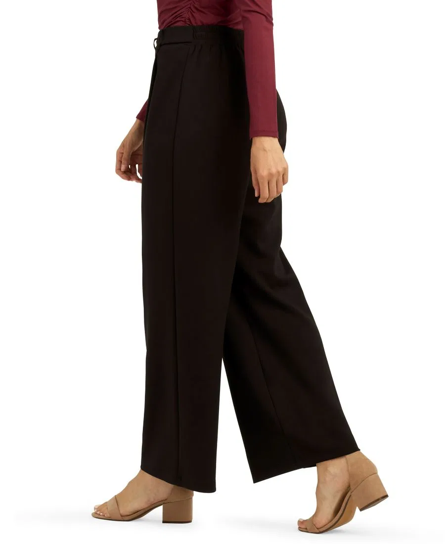 Брюки с широкими штанинами, модель Wide-Leg BCX, Black — фото 4