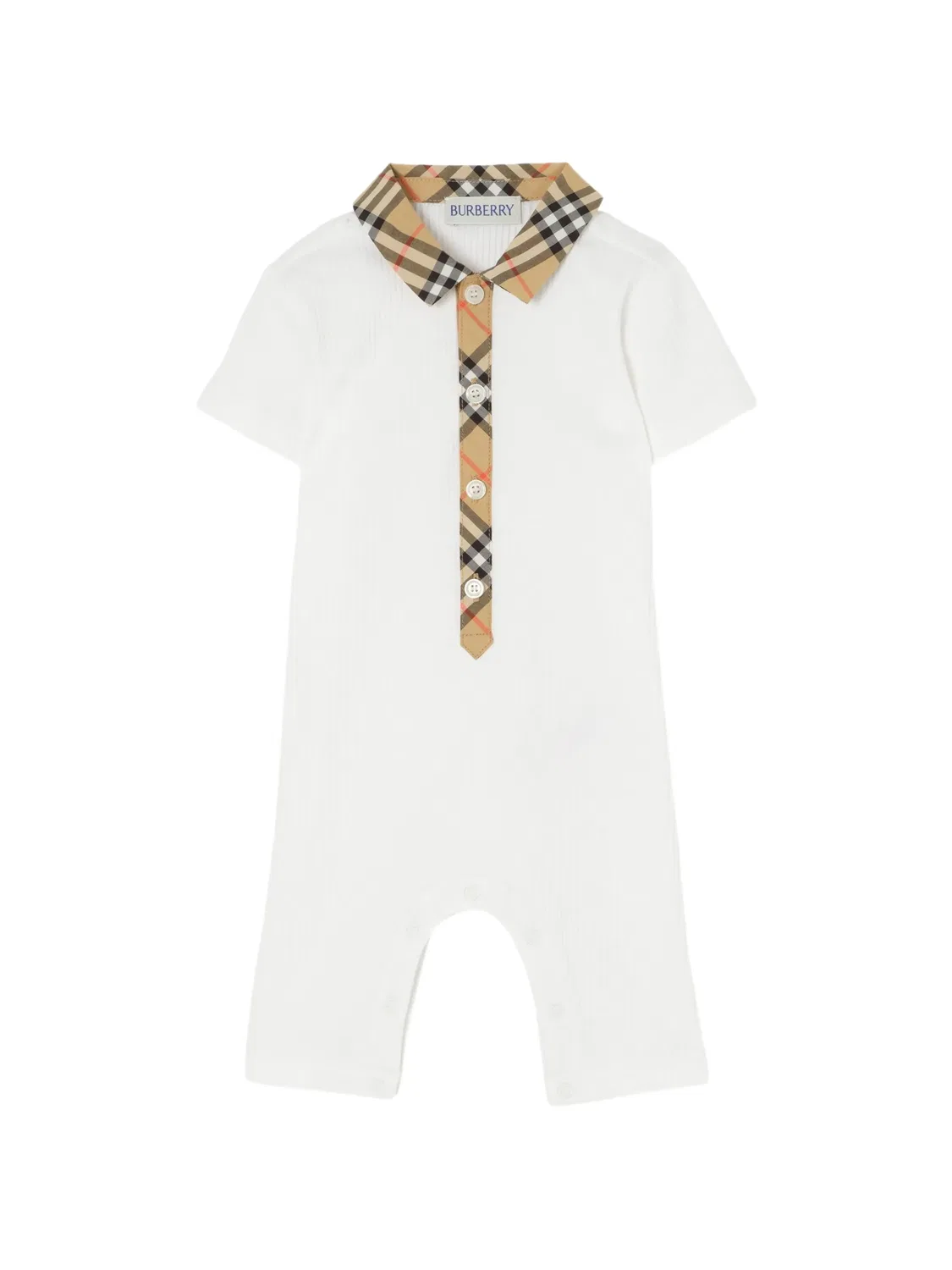 Ромпер в клетку Burberry Kids, белый