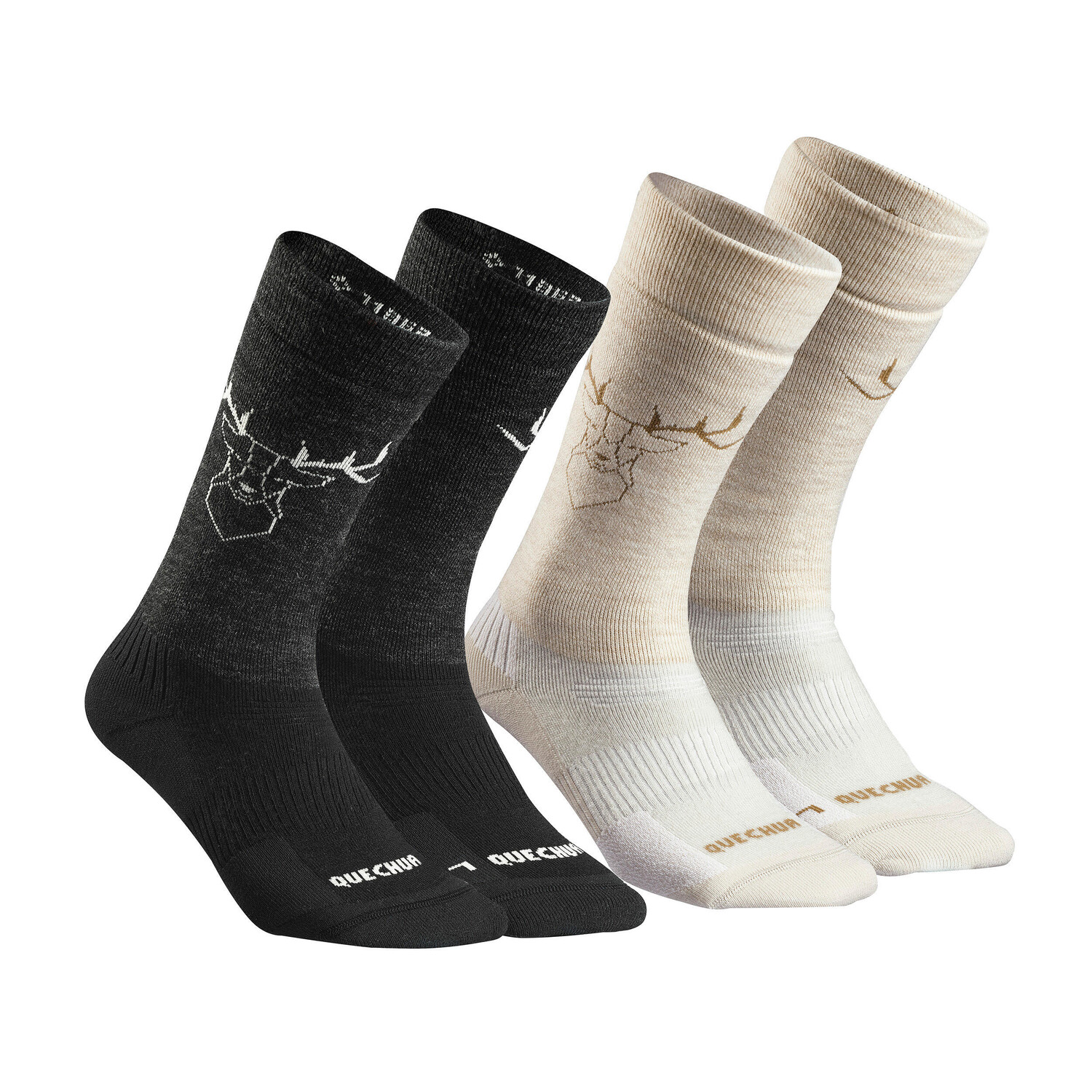 

Носки теплые походные Quechua для взрослых 2 пары Sh500 U-Warm Mid
