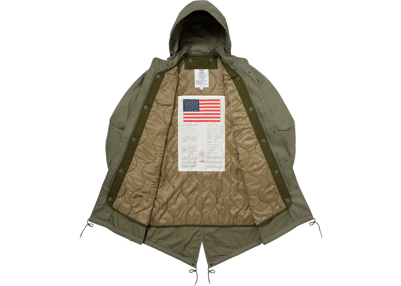 Мужское пальто-рыболов с длинным рукавом Parka Supreme, Olive — фото 2