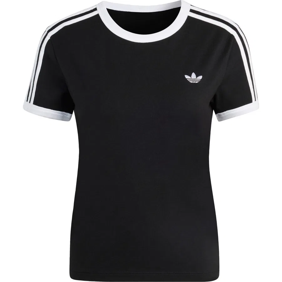 Футболка с длинным рукавом 3 Stripes Slim Tee adidas, Бело-черный — фото 3