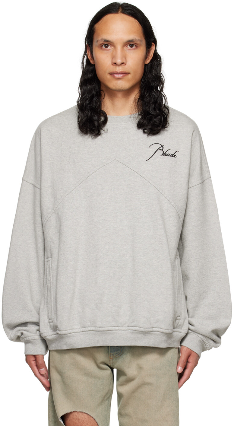 

Серый свитшот с круглым вырезом Rhude