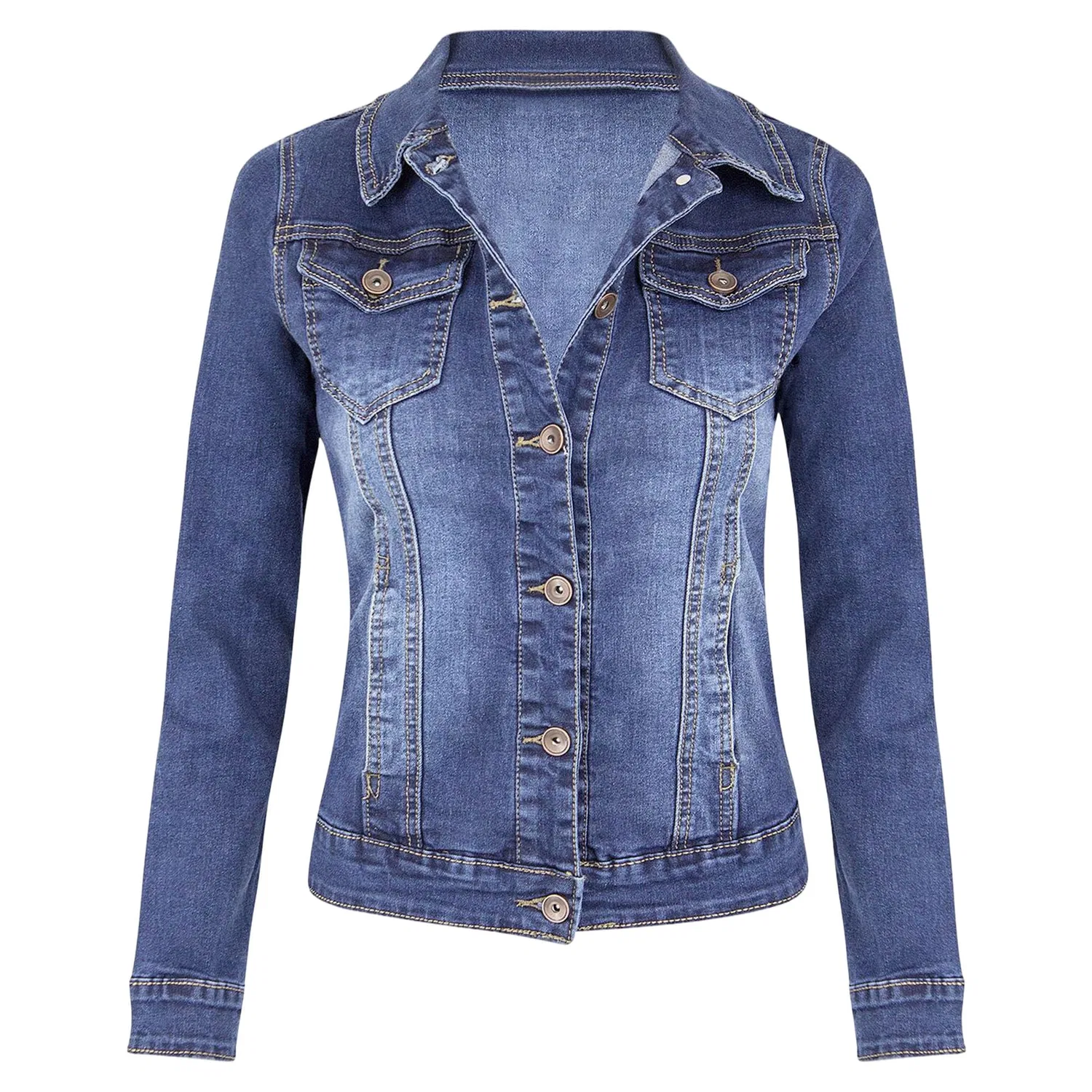 Женская джинсовая куртка slim fit с принтом moto denim, Blu