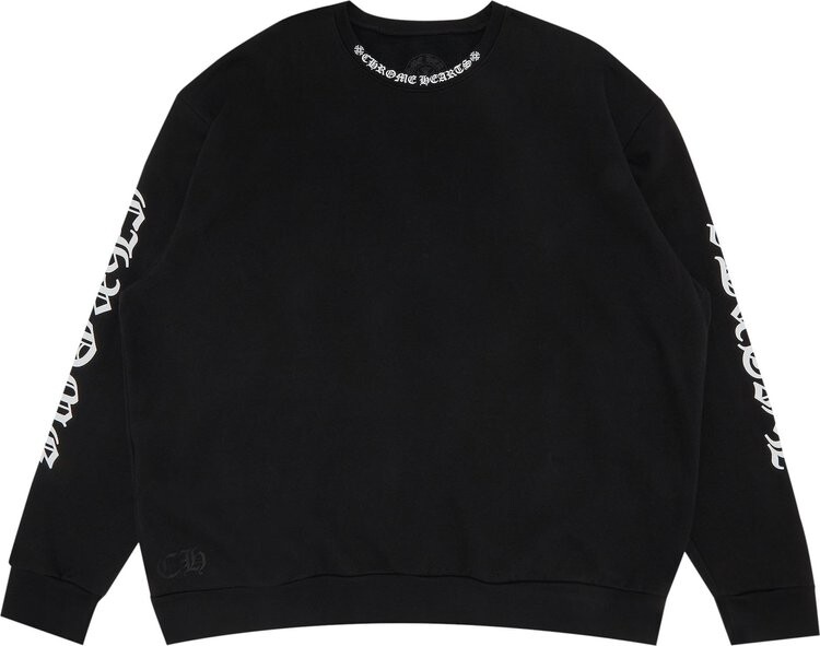 

Толстовка Chrome Hearts Neck Logo Crewneck Sweatshirt 'Black', черный