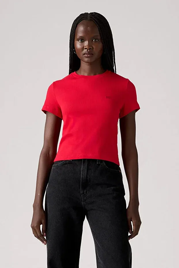Женская хлопковая футболка с коротким рукавом Levi'S, Red