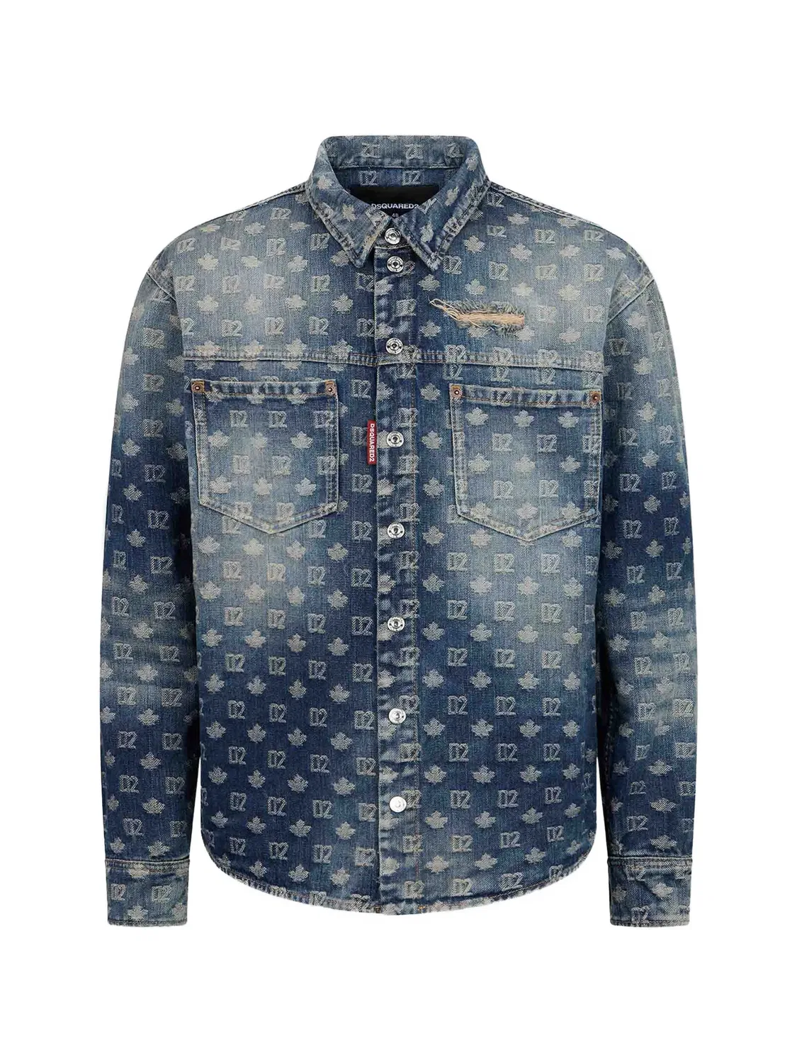 Джинсовая рубашка Carpenter с монограммой DSQUARED2, синий