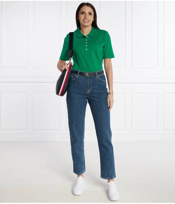 Женское поло с коротким рукавом Tommy Hilfiger, зеленый — фото 2
