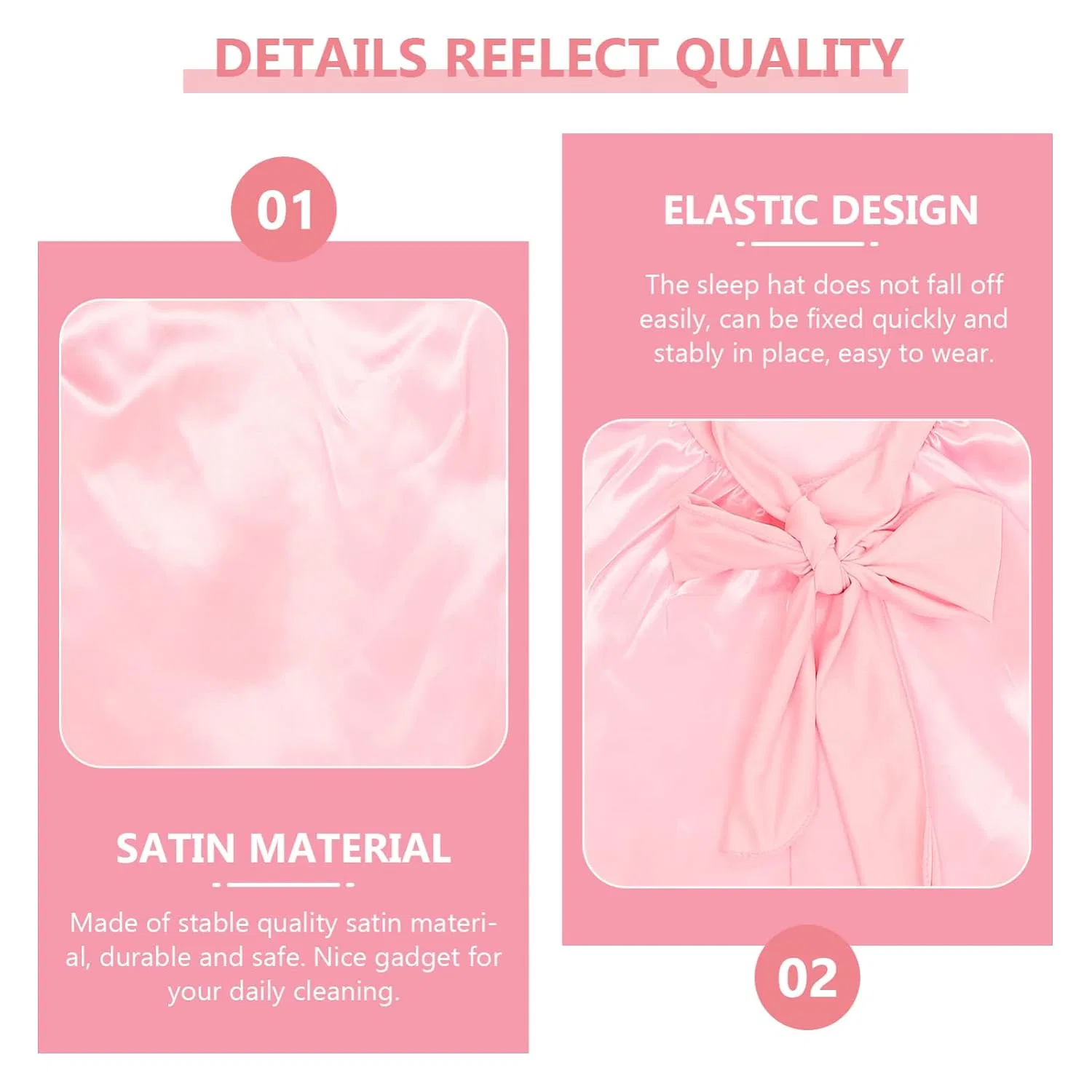 Шапочка для душа Satin, FRCOLOR, 58x27 см, Розовый — фото 2