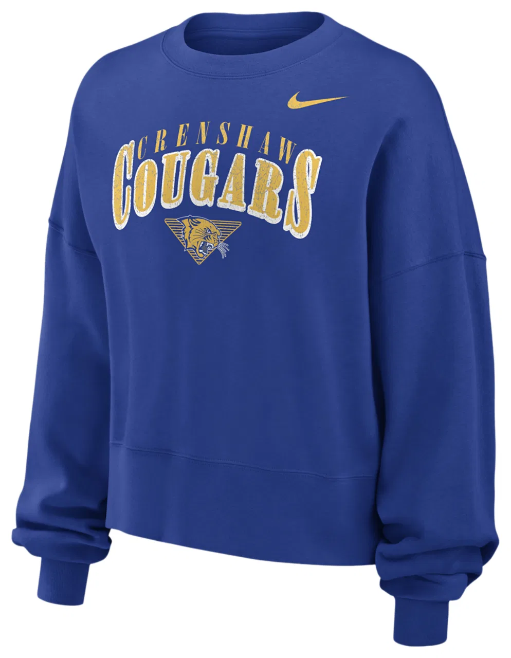 Женский свитшот оверсайз из начесанного флиса Nike Phoenix OS Fleece Crew, Game Royal/Yellow