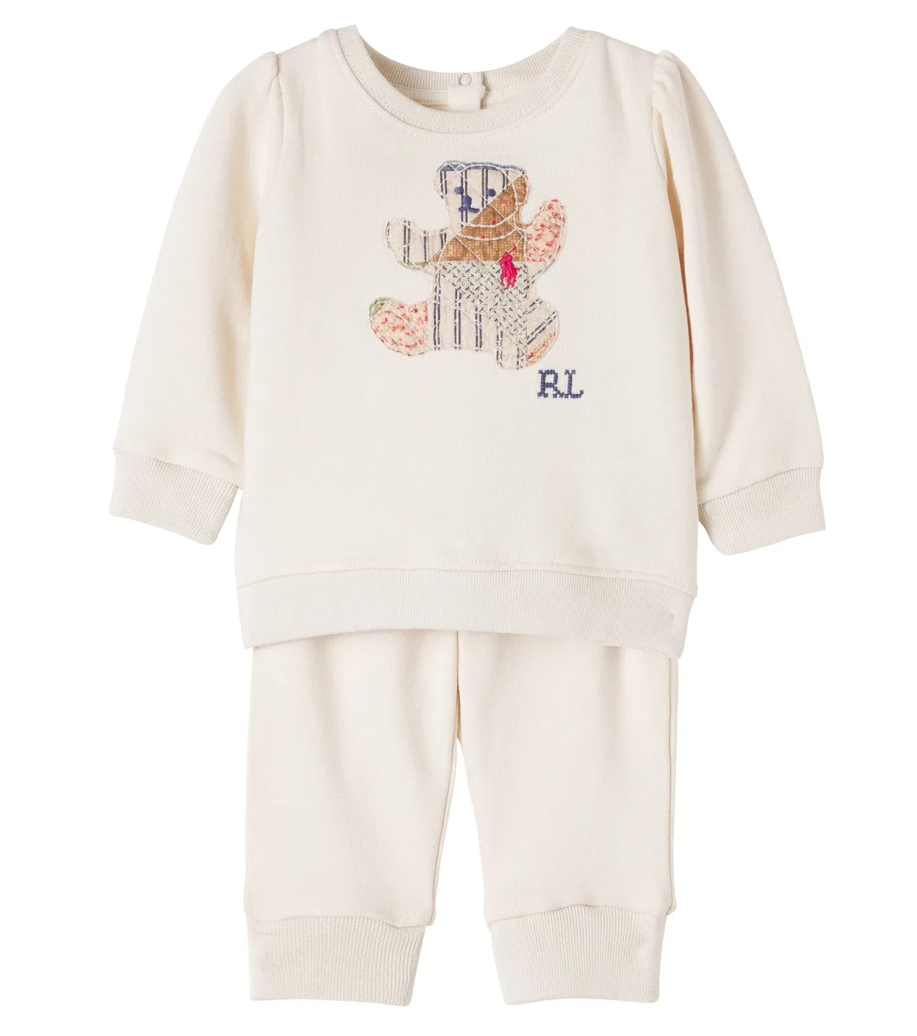 Комплект детской хлопковой толстовки и спортивных штанов Polo Ralph Lauren Kids, белый