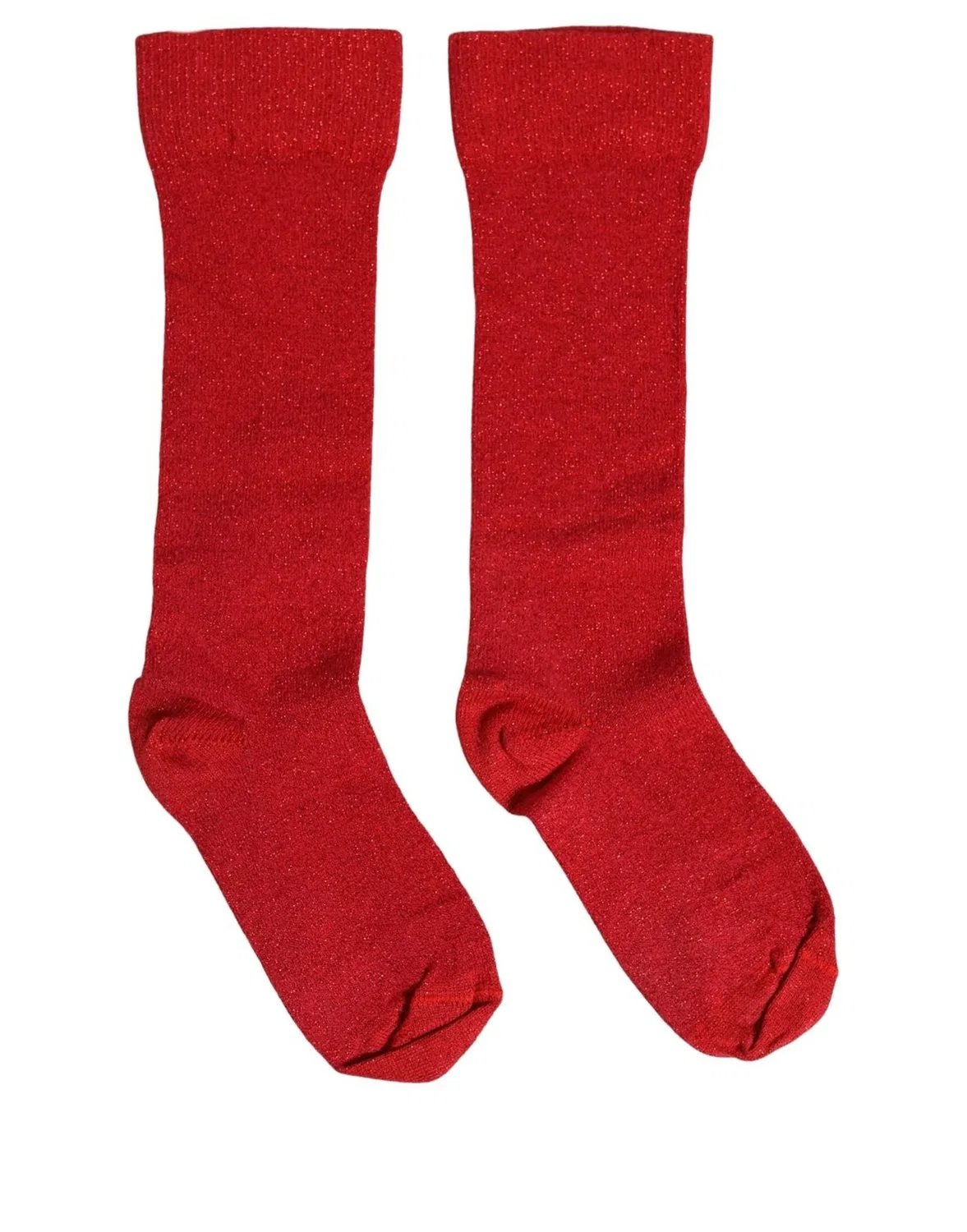 Женские носки с блестящей текстурой Mid Calf Dolce & Gabbana, Red — фото 4