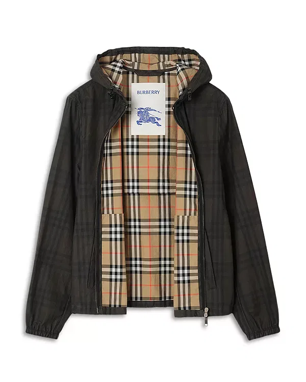 Мужская куртка с капюшоном Newport Twill Plaid Hooded Jacket Burberry, Sand Ip Check — фото 3