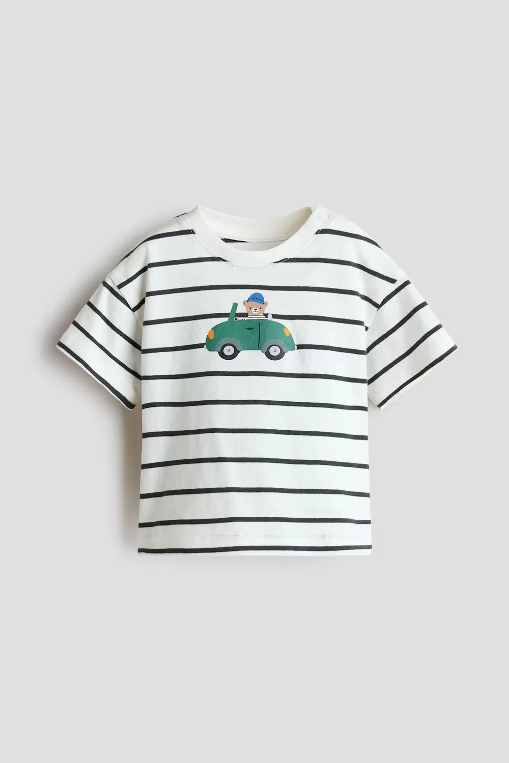 Хлопковая футболка с принтом H&M, Weiß/Auto