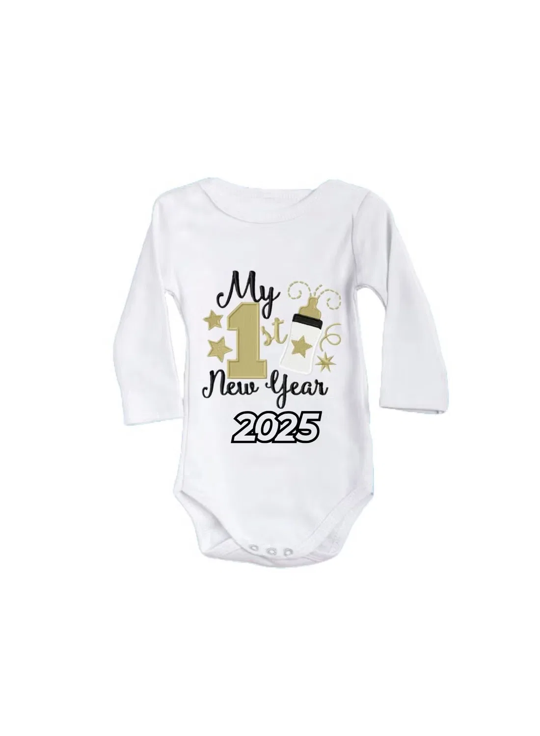 Боди-комбинезон с длинным рукавом для новогоднего праздника Printshop4Me, белый