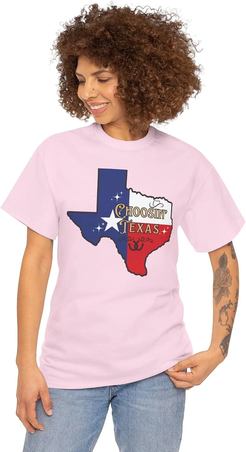 Женская футболка с принтом Choosin' Texas State Ella Cowgirl Rodeo Country Music, светло-розовый — фото 4