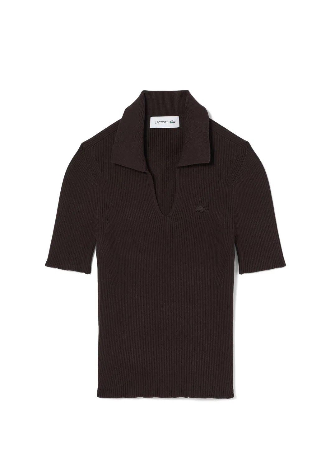 Свитер поло Lacoste коричневый
