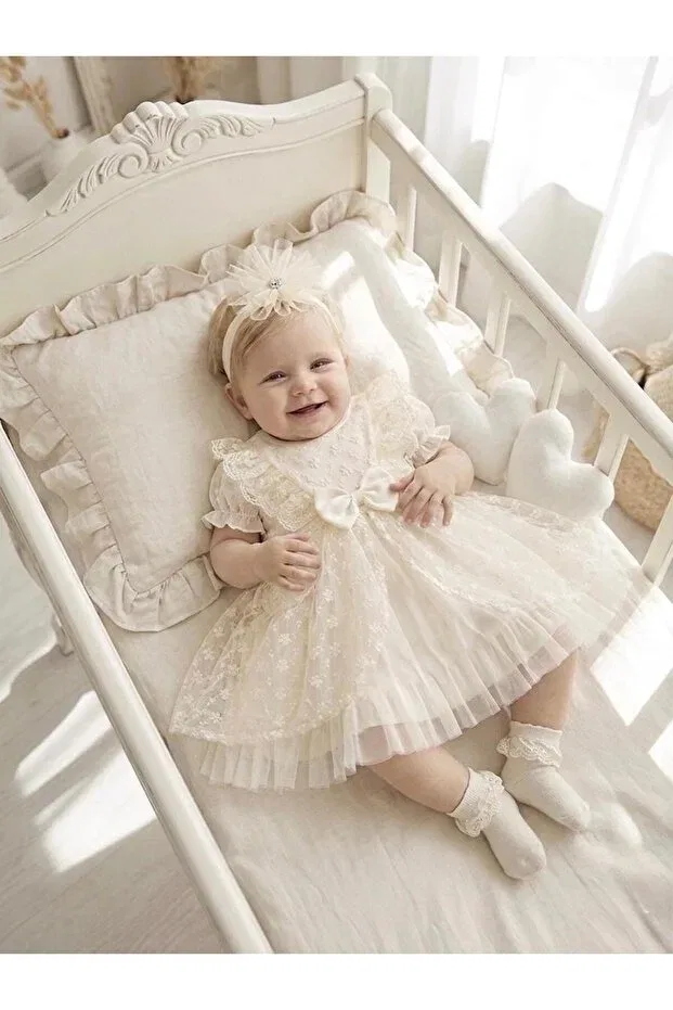 Детское платье для девочек с длинным рукавом Bebila Baby, Beige