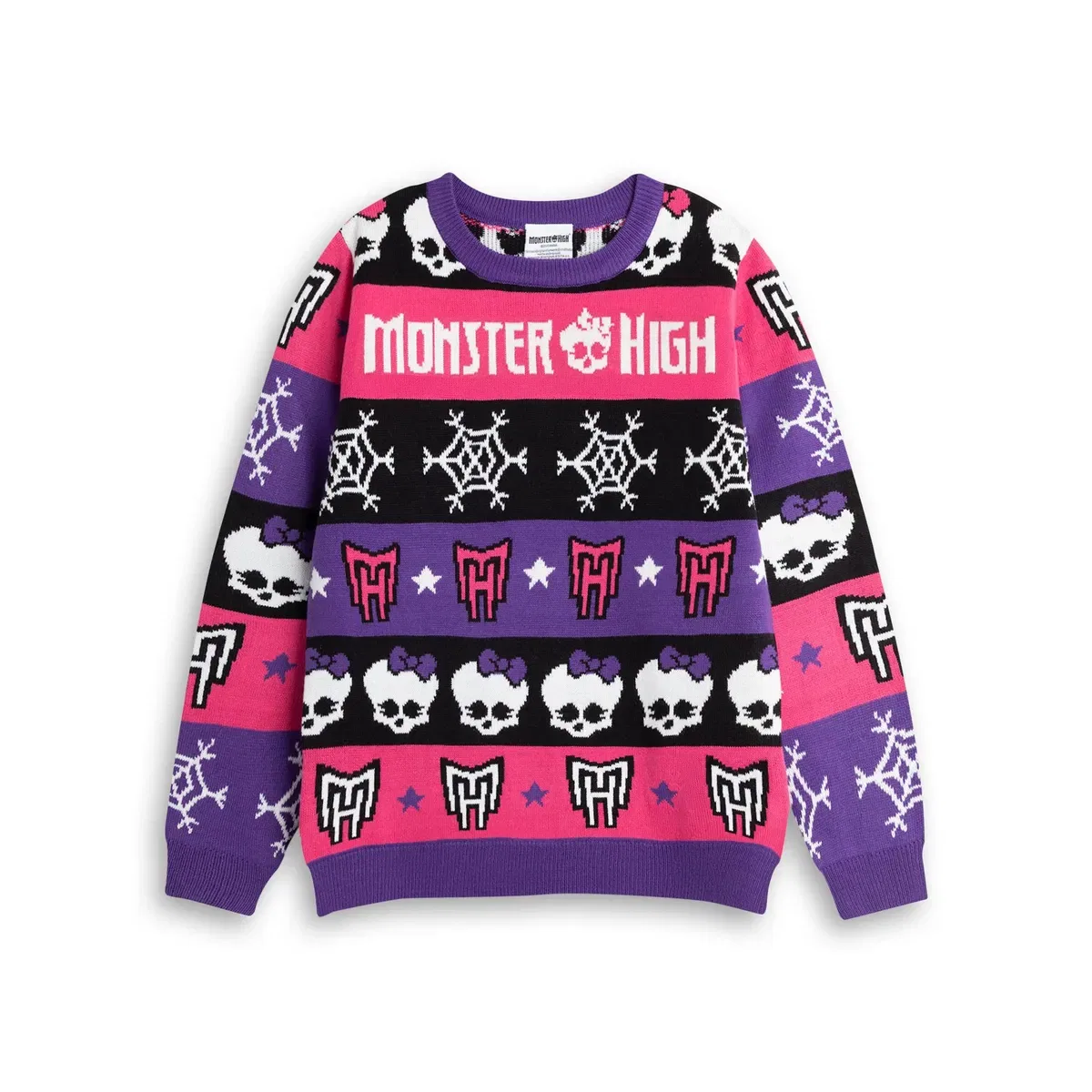 Детский рождественский свитер с узором Skull & Snowflake Fairisle Monster High, Multi