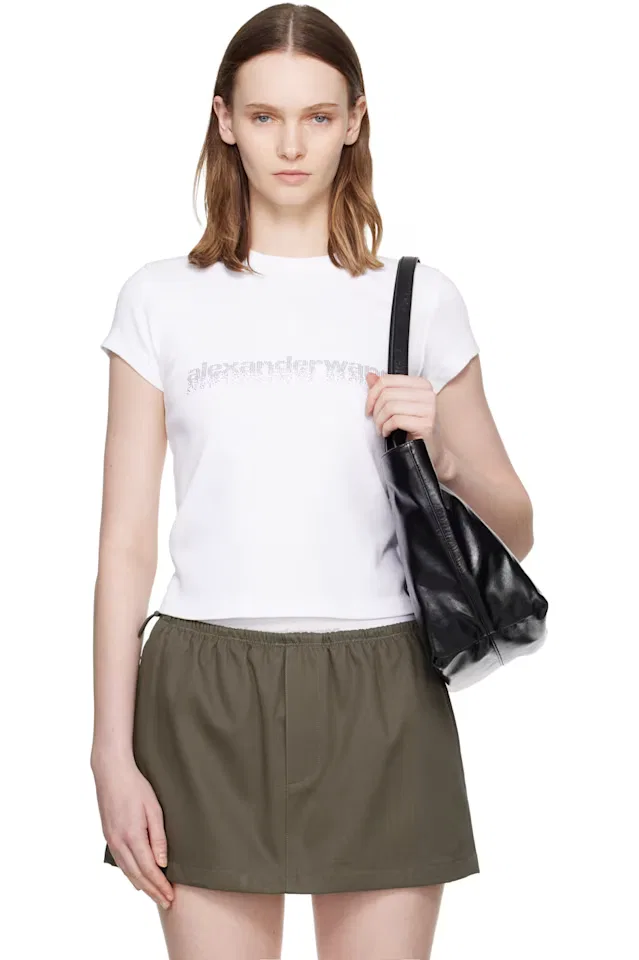Белая мини-футболка Hotfix Graphic Alexander Wang