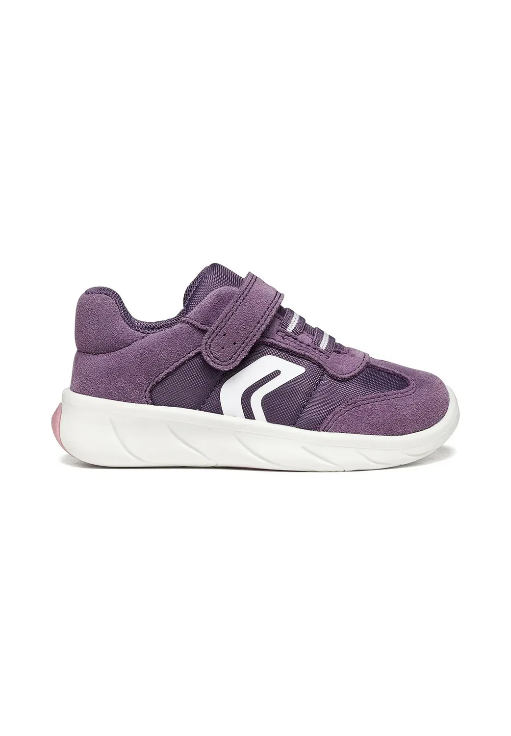 Девочка, бегающая пешком - детские туфельки Geox, Light Violet White