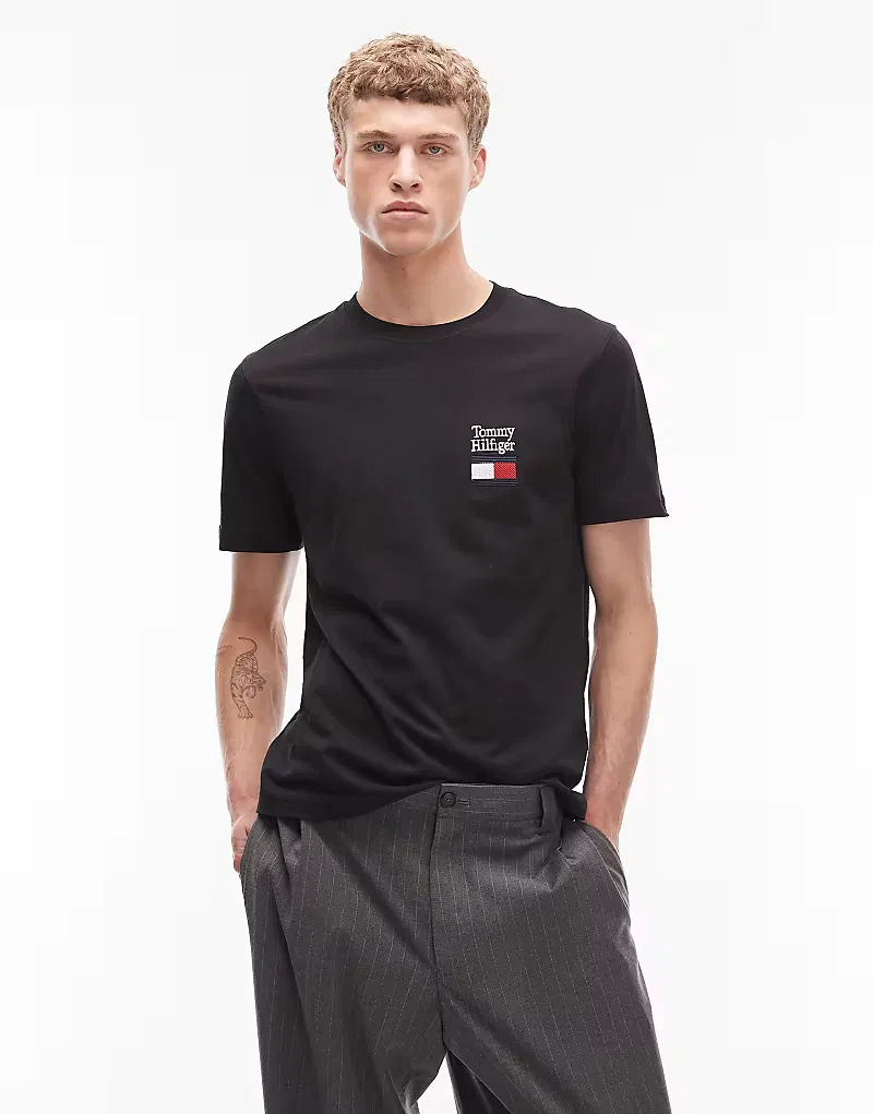 Футболка Tommy Hilfiger с логотипом Stack, черный