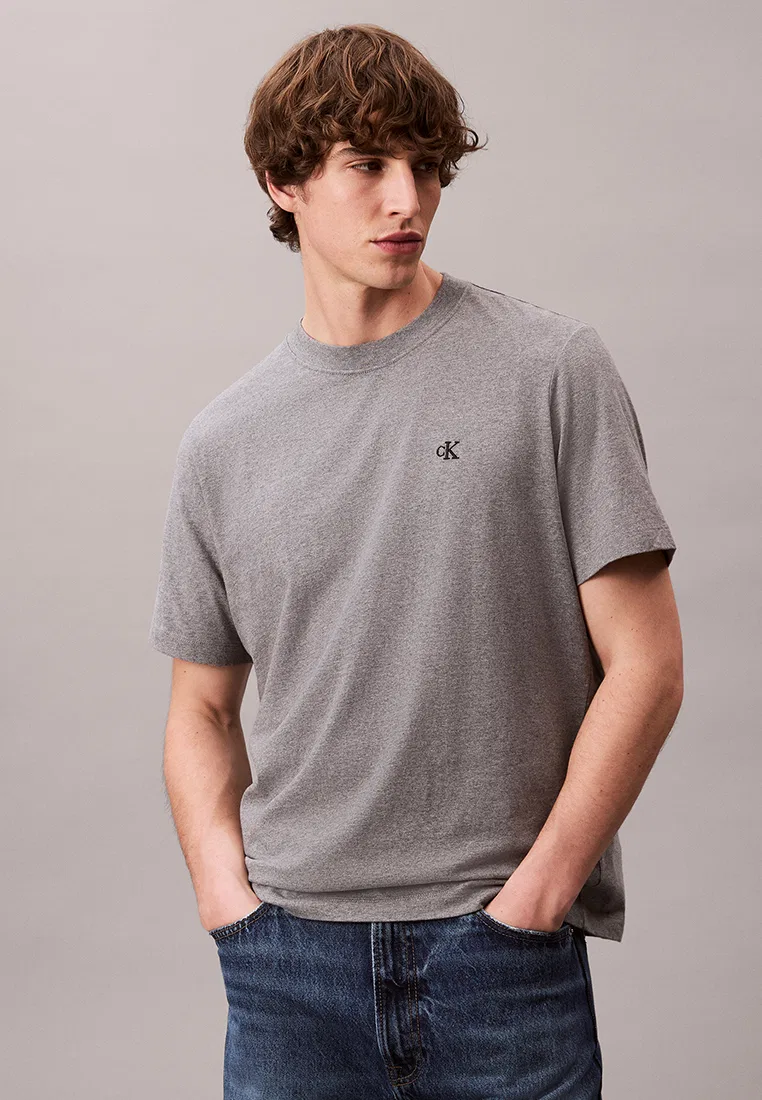 Футболка с коротким рукавом, однотонная, Calvin Klein Jeans, серый