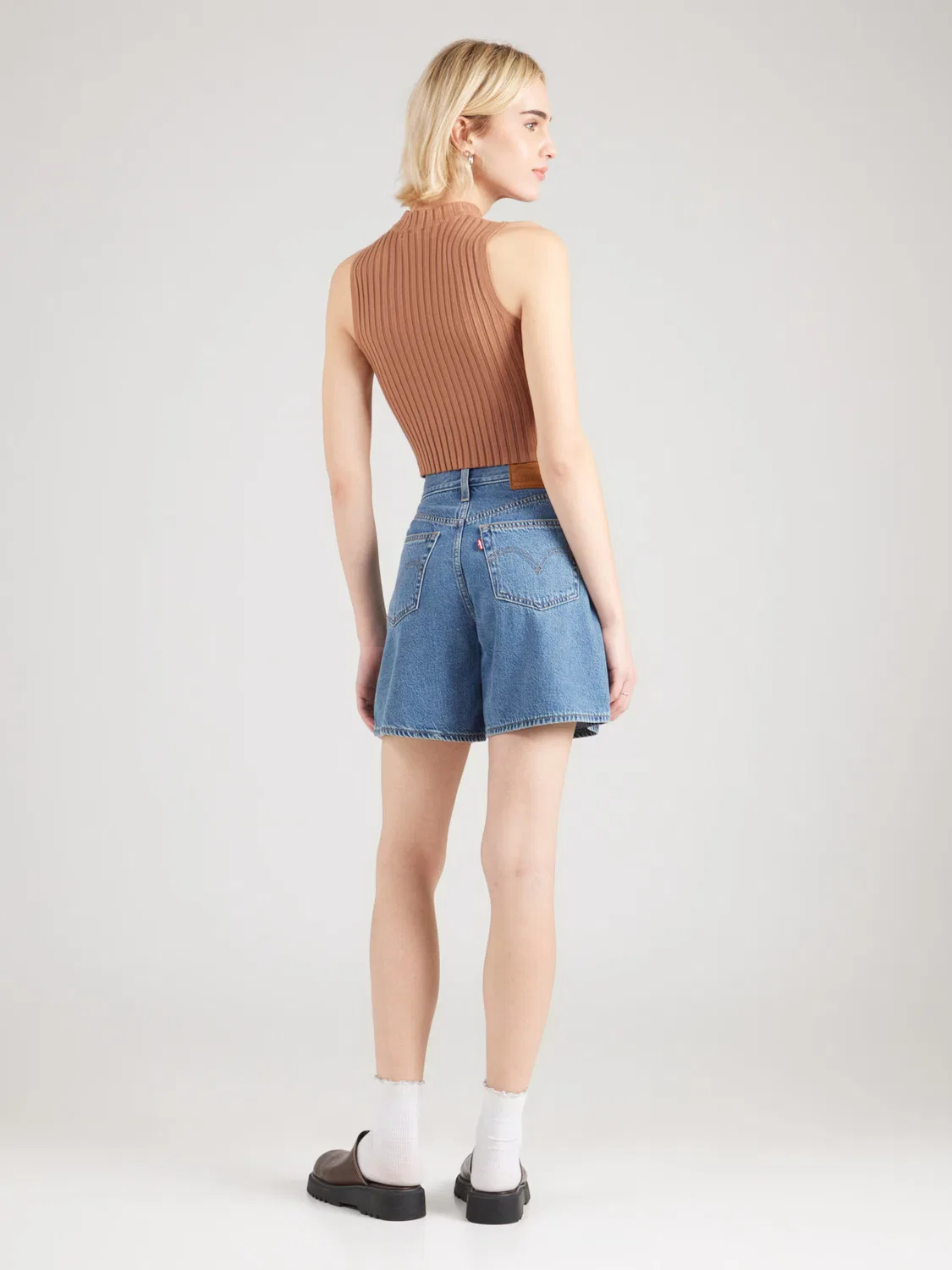 Широкие джинсы и широкие шорты с высокой посадкой Levi'S , Blue Denim — фото 3