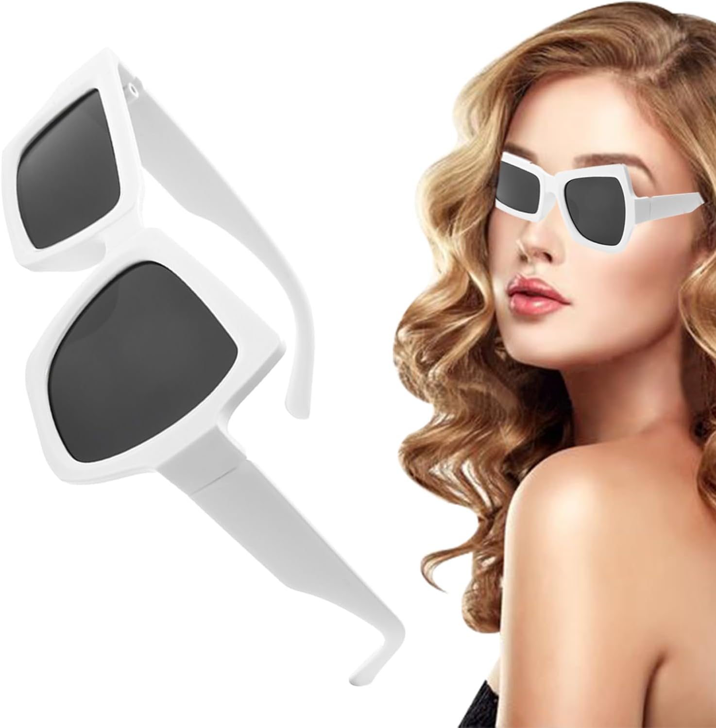 

Мужские солнцезащитные очки, нестандартные пляжные солнцезащитные очки, солнцезащитные очки для женщин и мужчин с защитой от УФ-излучения для вождения, езды на велосипеде, пляжа и плавания Generic, Gray Frame With White Frame