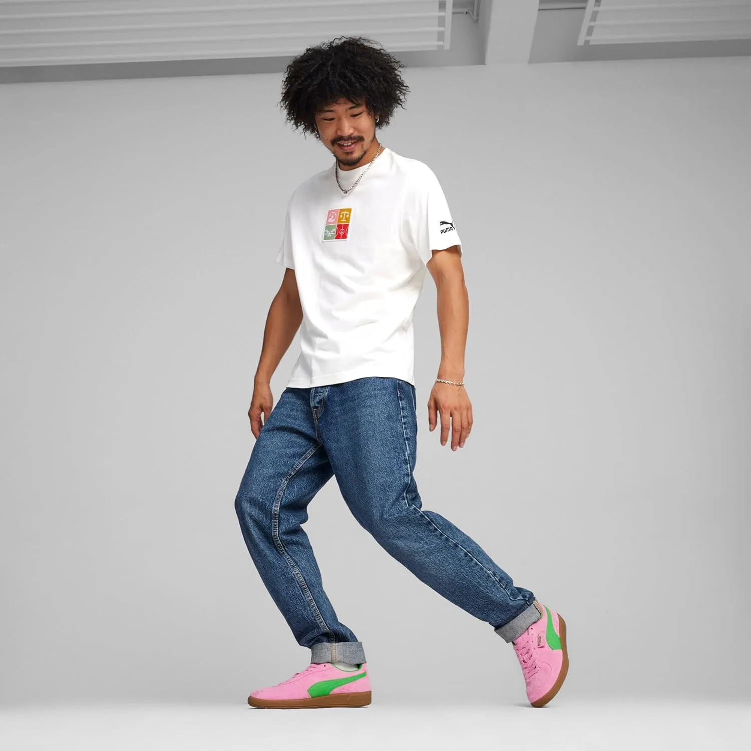 Мужские кроссовки Puma Palermo, зеленый/розовый — фото 2
