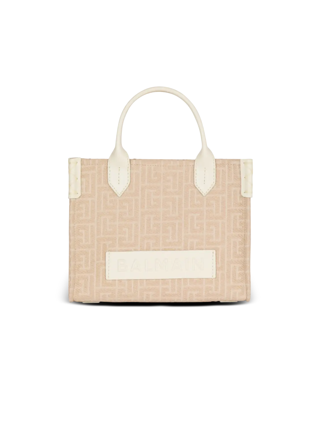 

Малая сумка-тоут B-Army из канвы с монограммой и кожей Balmain, бежевый