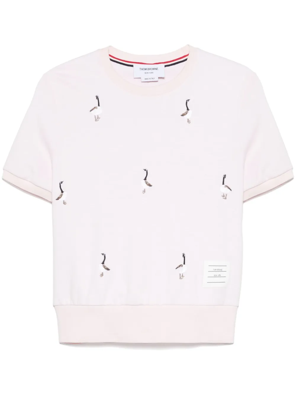 

Футболка с вышивкой THOM BROWNE, розовый