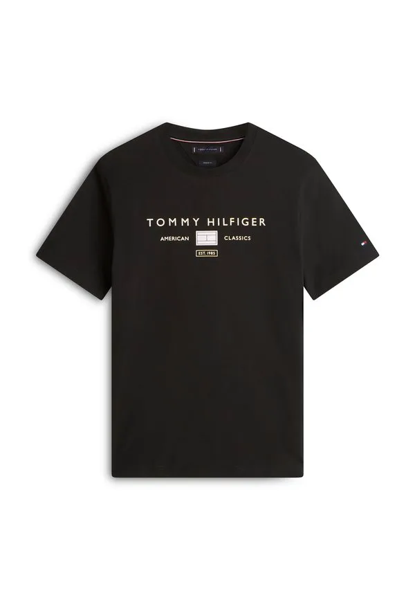 Футболка с монограммой и принтом brand love Tommy Hilfiger, Black — фото 4