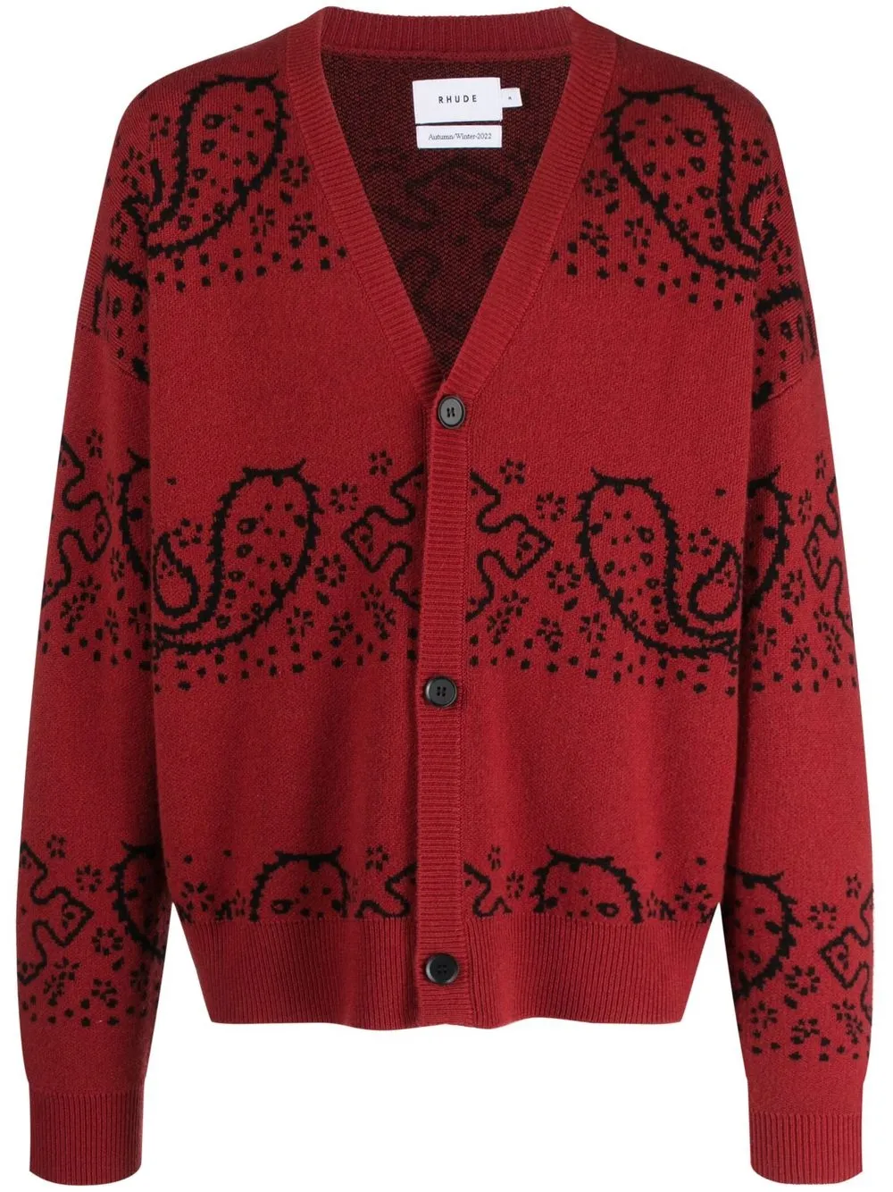 

Жаккардовый кардиган с узором RHUDE, красный