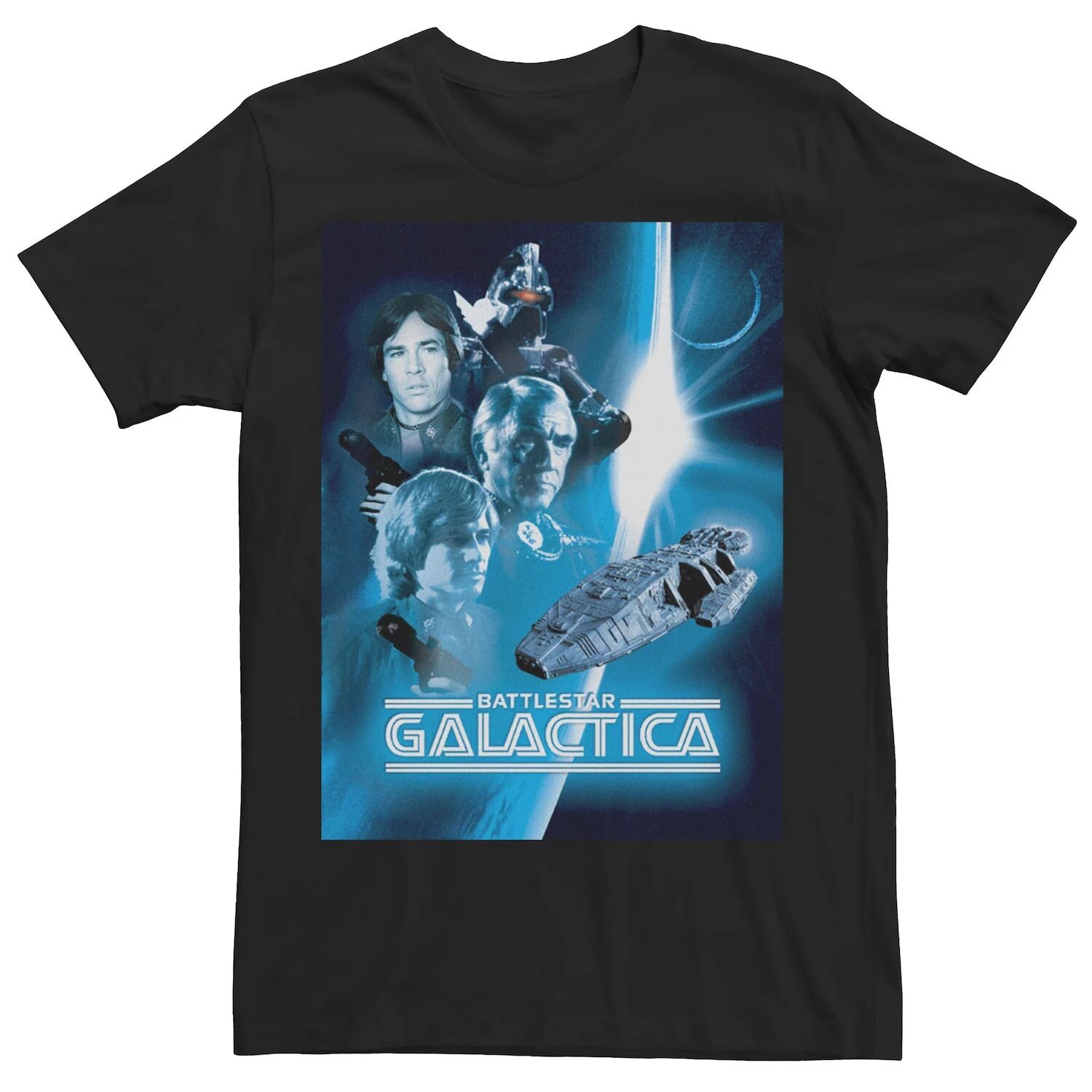 

Мужская классическая футболка с плакатом Battlestar Galactica синего оттенка Licensed Character, Синий, Мужская классическая футболка с плакатом Battlestar Galactica синего оттенка Licensed Character