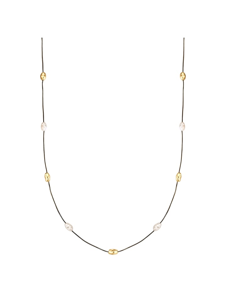 

Yokoamii Латунная цепочка с (синтетической) жемчужиной в оправе из желтого золота