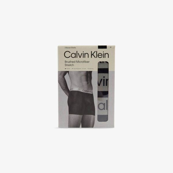 

Микростретч упаковка из трех стретч-тканевых боксеров Calvin Klein, черный