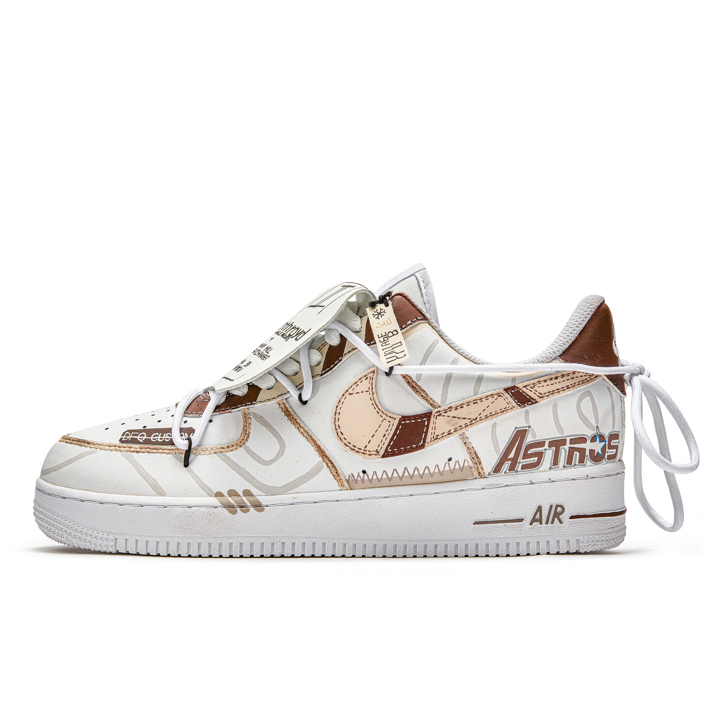 

Кроссовки Nike Air Force 1 Skateboarding Shoes Women's Low-top White/Brown, хаки
