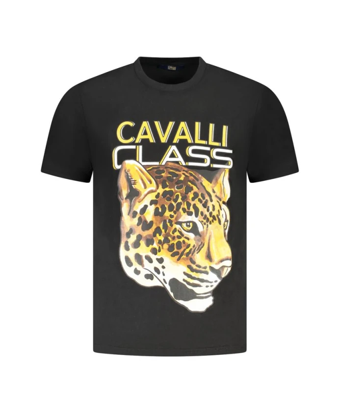 

Хлопковая футболка с напечатанным логотипом Cavalli Class, черный