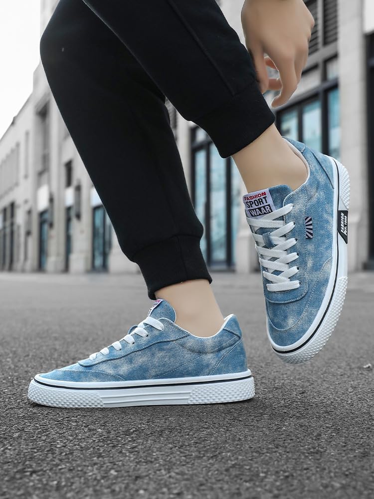 Кроссовки Men's Canvas Casual Shoes - All-Season Comfort with Non-Slip, Durable Soles for Skate-Inspired Style Spkfhd, светло-голубой — фото 3