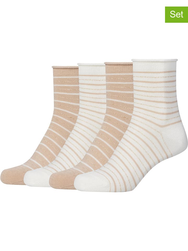 

Camano Набор из 4 пар: носки бежево-белого цвета