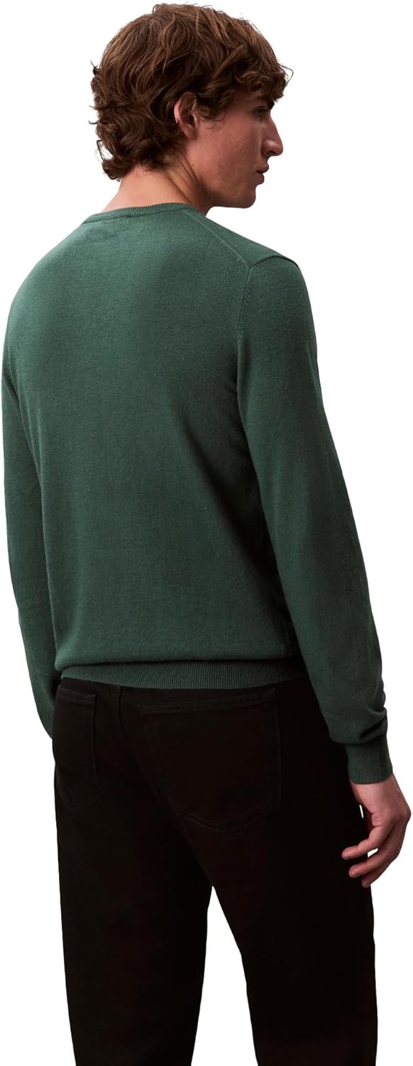 Мужской свитер Calvin Klein из шерстяной смеси с круглым вырезом, Hunter Green — фото 2