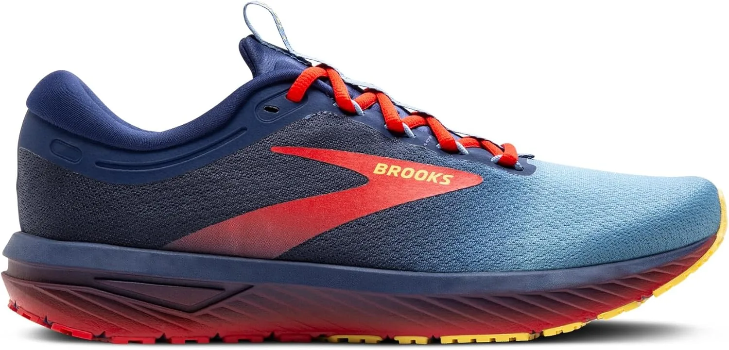 Мужские кроссовки Brooks Revel 7, красный/синий/золотой — фото 2