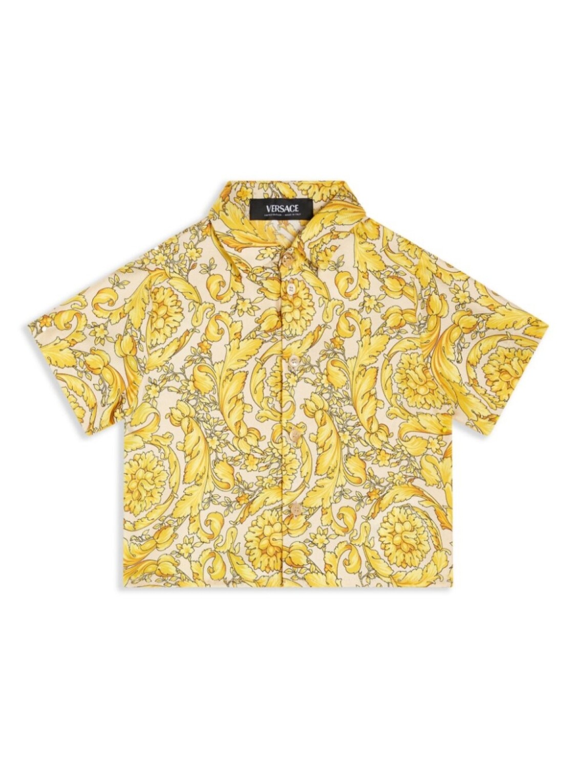 

Рубашка с принтом Barocco Versace Kids, желтый