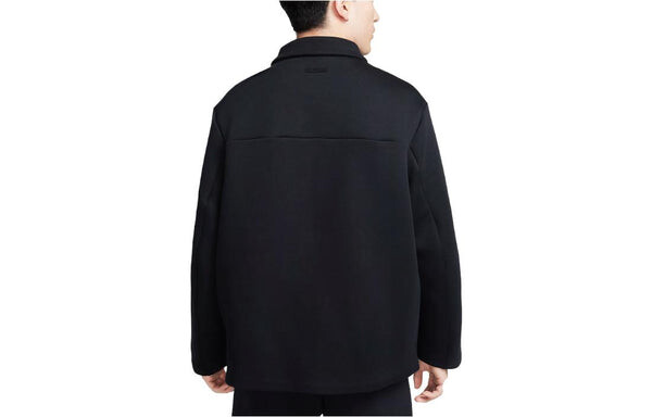 Куртка Nike Sportswear Tech Fleece Reimagined Wide Shirt Jacket 'Black', черный — фото 2