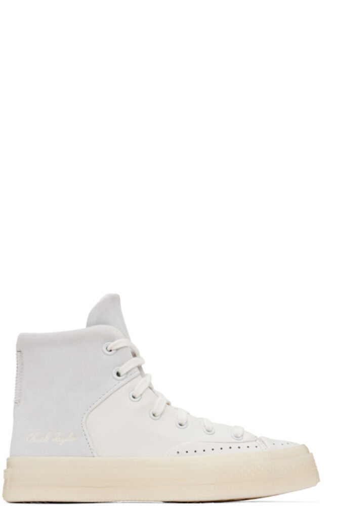 Бело-серые кожаные кроссовки Chuck 70 Marquis Converse