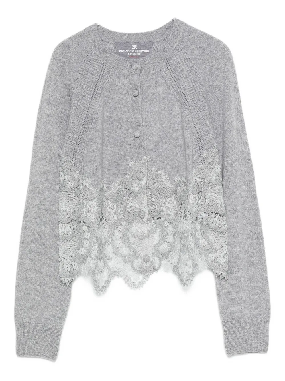 

Кардиган с кружевной отделкой Ermanno Scervino, серый