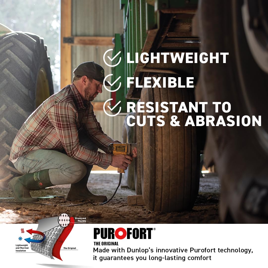 DUNLOP Purofort FieldPRO - ботинки для мужчин и женщин - водонепроницаемые защитные ботинки с мягким носком - стойкие к химическим веществам и скольжению - зеленые/черные - размеры 3-14 — фото 3