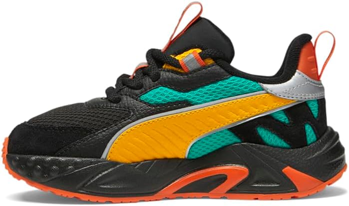 Детские кроссовки PUMA для мальчиков Rs-Trck с цветной шнуровкой- черные, синие — фото 3