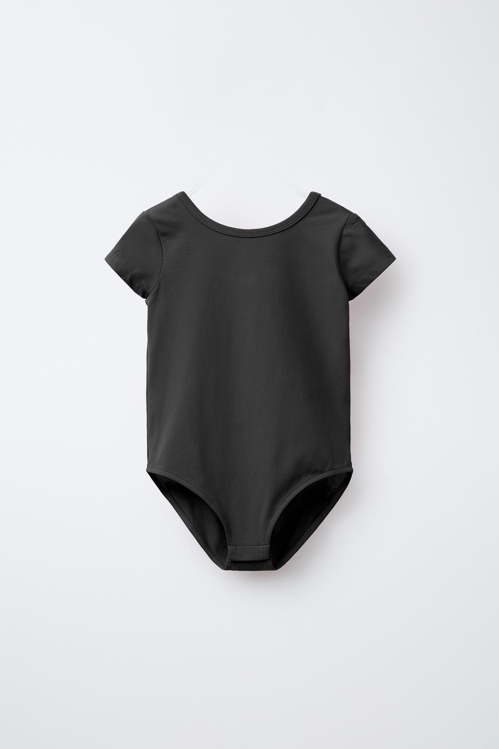 

Однотонное боди с коротким рукавом ZARA, антрацитовый серый